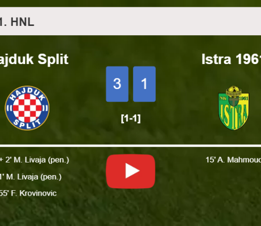 Hajduk Split conquers Istra 1961 3-1 after recovering from a 0-1 deficit. HIGHLIGHTS