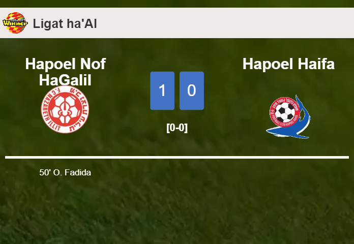 Hapoel Nof HaGalil conquers Hapoel Haifa 1-0 with a goal scored by O. Fadida