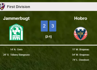 Hobro beats Jammerbugt after recovering from a 2-1 deficit