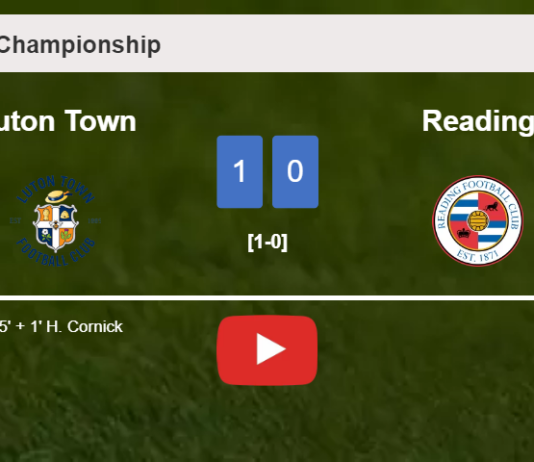 Luton Town tops Reading 1-0 with a goal scored by H. Cornick. HIGHLIGHTS
