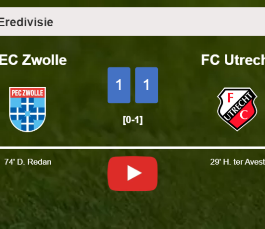 PEC Zwolle and FC Utrecht draw 1-1 on Saturday. HIGHLIGHTS