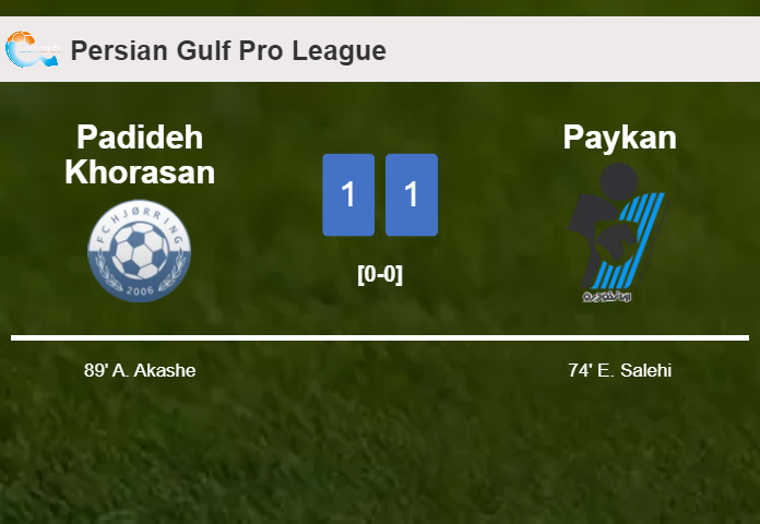 Padideh Khorasan steals a draw against Paykan