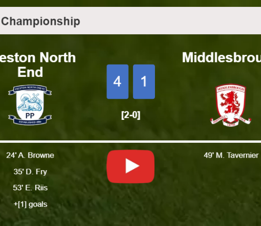 Preston North End annihilates Middlesbrough 4-1 with an outstanding performance. HIGHLIGHTS