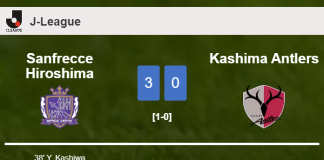 Sanfrecce Hiroshima crushes Kashima Antlers with 2 goals from Y. Kashiwa