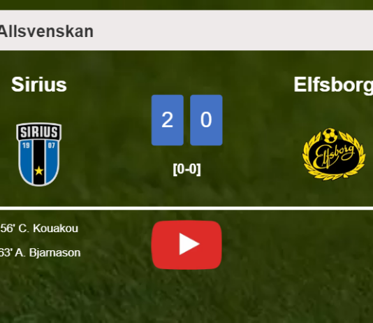 Sirius overcomes Elfsborg 2-0 on Saturday. HIGHLIGHTS