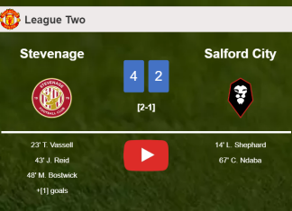 Stevenage conquers Salford City 4-2. HIGHLIGHTS