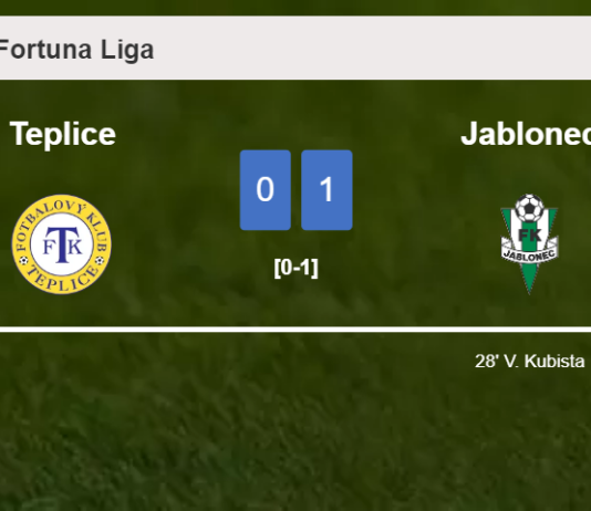 Jablonec beats Teplice 1-0 with a goal scored by V. Kubista