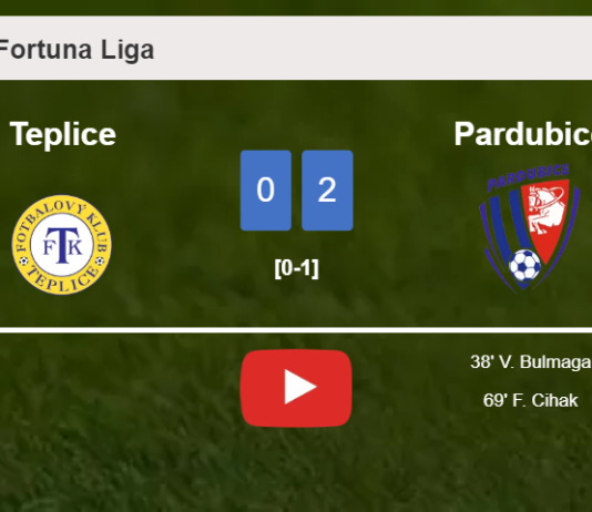 Pardubice prevails over Teplice 2-0 on Saturday. HIGHLIGHTS