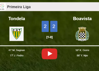 Tondela and Boavista draw 2-2 on Saturday. HIGHLIGHTS