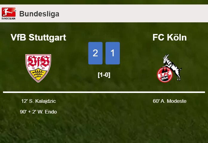 VfB Stuttgart grabs a 2-1 win against FC Köln