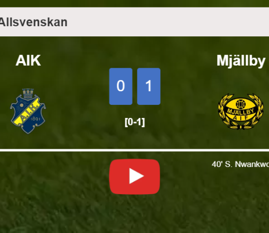 Mjällby beats AIK 1-0 with a goal scored by S. Nwankwo. HIGHLIGHTS