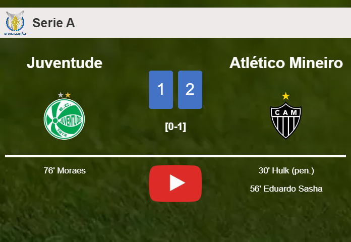 Atlético Mineiro defeats Juventude 2-1. HIGHLIGHTS