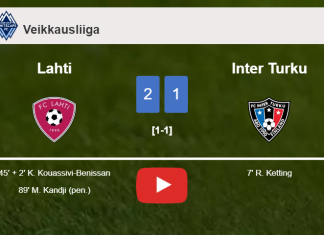 Lahti recovers a 0-1 deficit to top Inter Turku 2-1. HIGHLIGHTS