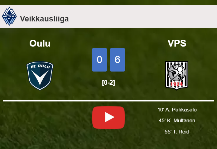 VPS beats Oulu 6-0 after playing a incredible match. HIGHLIGHTS