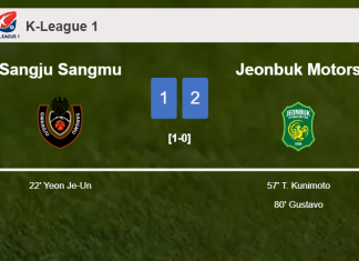 Jeonbuk Motors recovers a 0-1 deficit to beat Sangju Sangmu 2-1