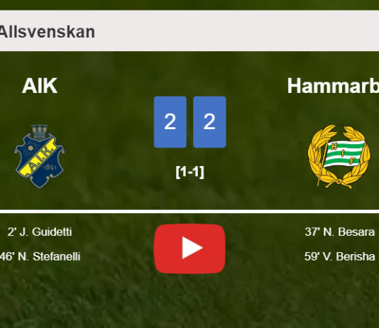AIK and Hammarby draw 2-2 on Sunday. HIGHLIGHTS