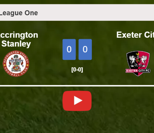 Accrington Stanley draws 0-0 with Exeter City on Saturday. HIGHLIGHTS
