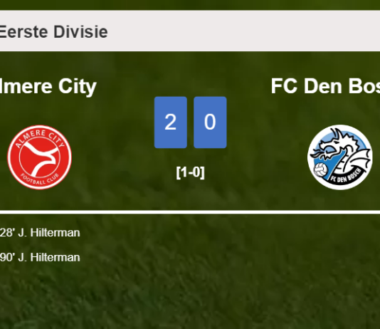 J. Hilterman scores 2 goals to give a 2-0 win to Almere City over FC Den Bosch