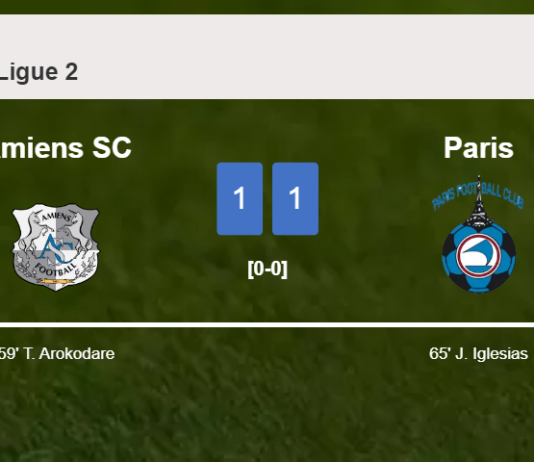 Amiens SC and Paris draw 1-1 on Tuesday
