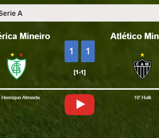 América Mineiro and Atlético Mineiro draw 1-1 after Henrique Almeida squandered a penalty. HIGHLIGHTS