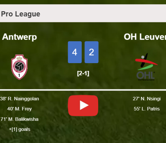 Antwerp conquers OH Leuven 4-2. HIGHLIGHTS