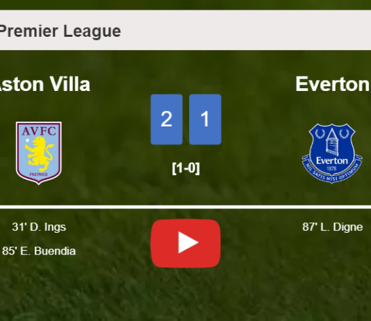 Aston Villa grabs a 2-1 win against Everton. HIGHLIGHTS
