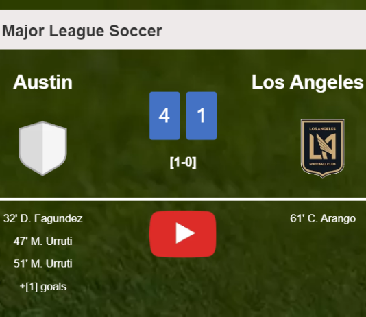 Austin destroys Los Angeles FC 4-1 with a superb match. HIGHLIGHTS
