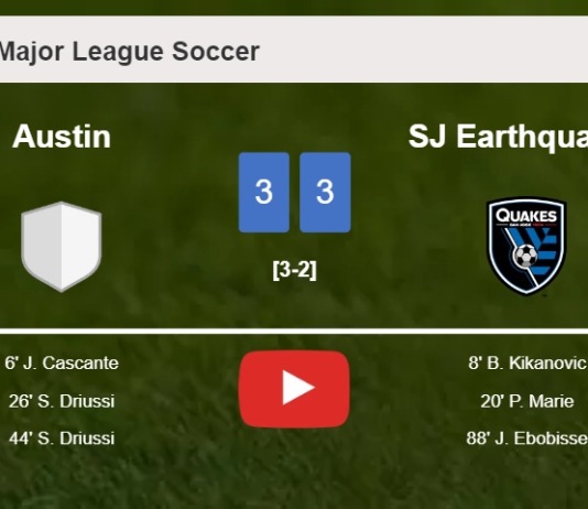 Austin and SJ Earthquakes draws a crazy match 3-3 on Sunday. HIGHLIGHTS