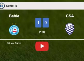 Bahia conquers CSA 1-0 with a goal scored by I. Torres. HIGHLIGHTS
