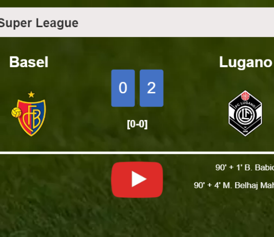 Lugano prevails over Basel 2-0 on Sunday. HIGHLIGHTS