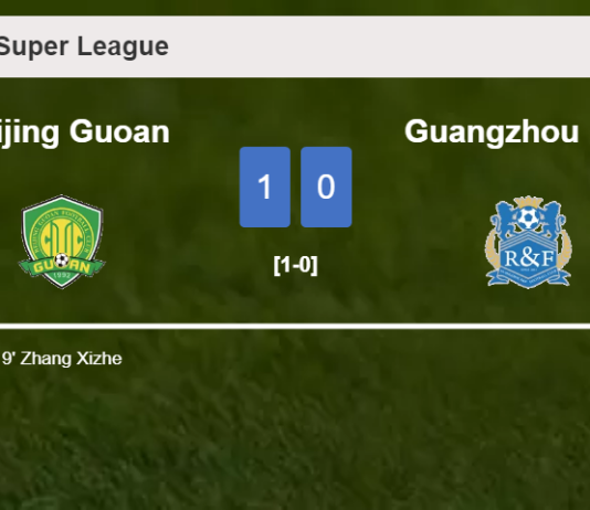 Beijing Guoan defeats Guangzhou R&F 1-0 with a goal scored by Z. Xizhe