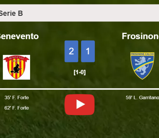 Benevento tops Frosinone 2-1 with F. Forte scoring 2 goals. HIGHLIGHTS