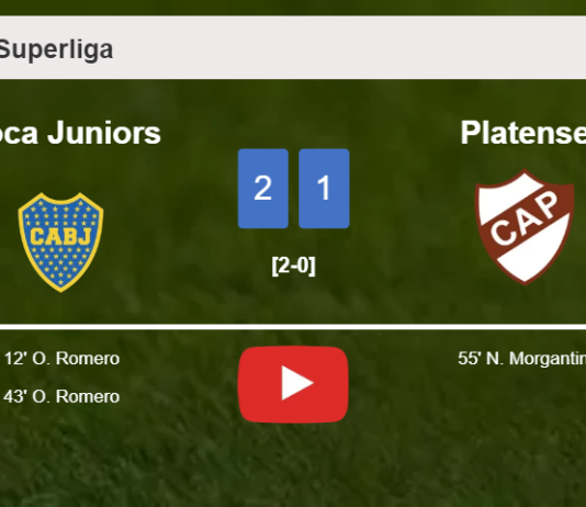 Boca Juniors tops Platense 2-1 with O. Romero scoring 2 goals. HIGHLIGHTS