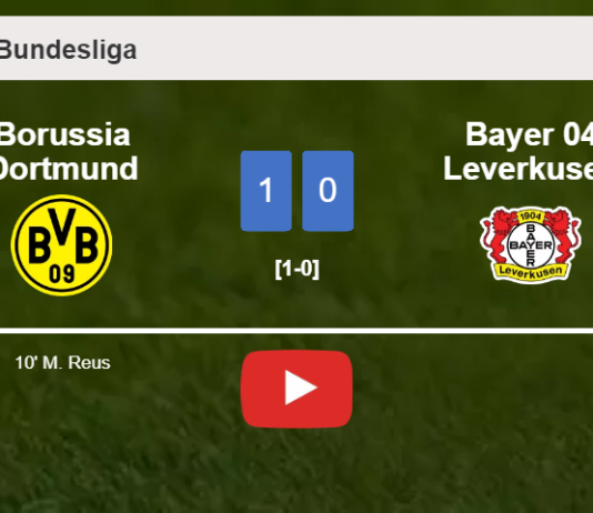 Borussia Dortmund prevails over Bayer 04 Leverkusen 1-0 with a goal scored by M. Reus. HIGHLIGHTS