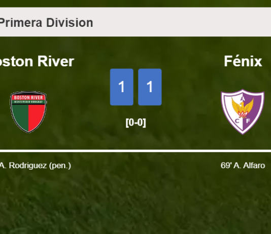 Boston River and Fénix draw 1-1 after D. Vega didn't score a penalty