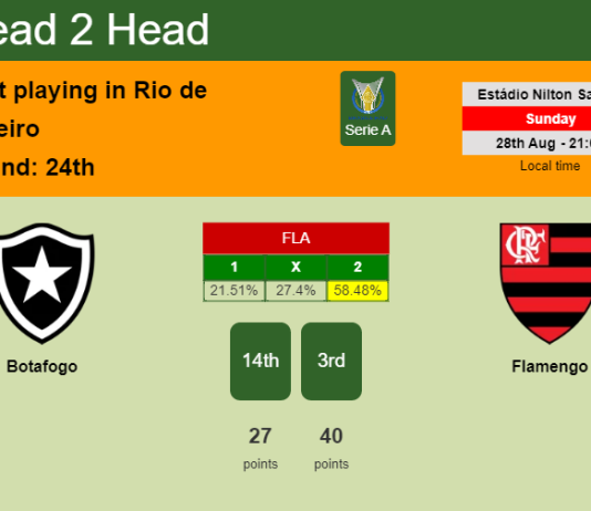 H2H, PREDICTION. Botafogo vs Flamengo | Odds, preview, pick, kick-off time 28-08-2022 - Serie A