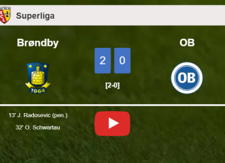 Brøndby defeats OB 2-0 on Sunday. HIGHLIGHTS
