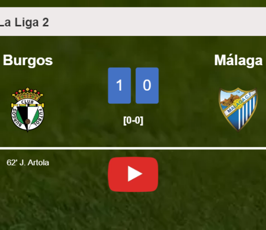 Burgos prevails over Málaga 1-0 with a goal scored by J. Artola. HIGHLIGHTS