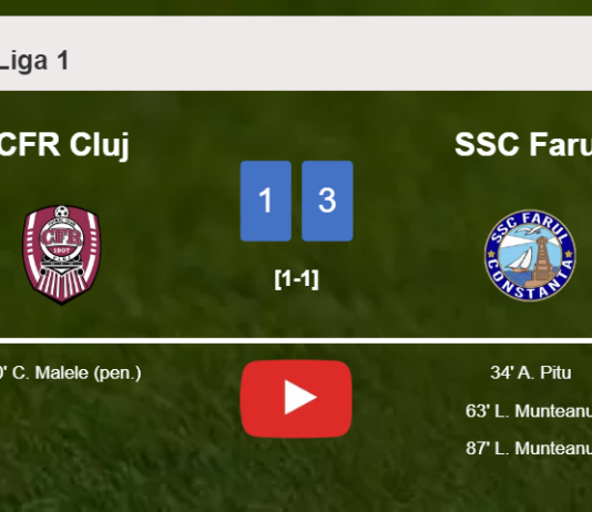 SSC Farul overcomes CFR Cluj 3-1 after recovering from a 0-1 deficit. HIGHLIGHTS