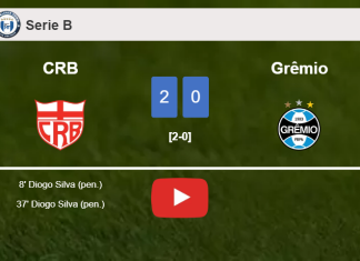 D. Silva scores a double to give a 2-0 win to CRB over Grêmio. HIGHLIGHTS