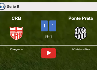 CRB and Ponte Preta draw 1-1 on Thursday. HIGHLIGHTS