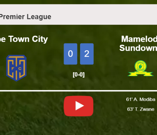Mamelodi Sundowns conquers Cape Town City 2-0 on Friday. HIGHLIGHTS