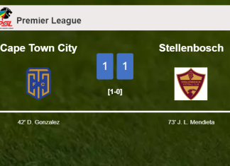 Cape Town City and Stellenbosch draw 1-1 on Saturday