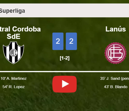 Central Cordoba SdE and Lanús draw 2-2 on Friday. HIGHLIGHTS
