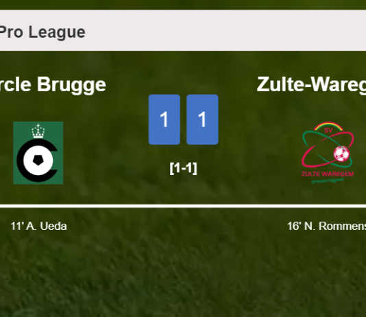 Cercle Brugge and Zulte-Waregem draw 1-1 on Saturday