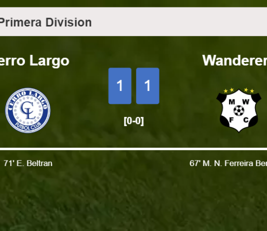 Cerro Largo and Wanderers draw 1-1 on Saturday