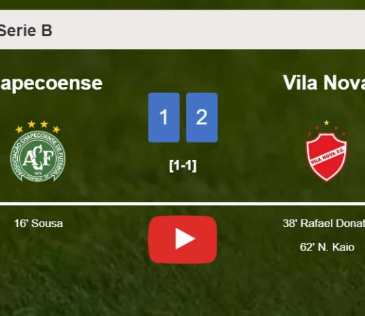 Vila Nova recovers a 0-1 deficit to top Chapecoense 2-1. HIGHLIGHTS