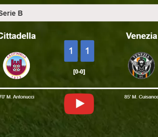 Venezia seizes a draw against Cittadella. HIGHLIGHTS