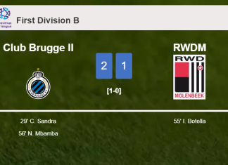 Club Brugge II overcomes RWDM 2-1