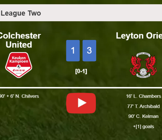 Leyton Orient overcomes Colchester United 3-1. HIGHLIGHTS